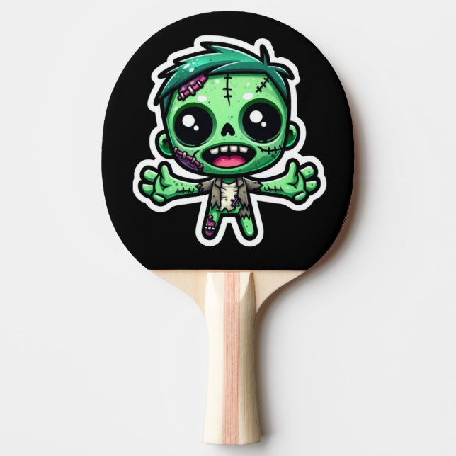 Cute, funny zombie ping pong paddle (Front)
