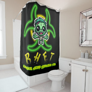 Cute, funny zombie shower curtain