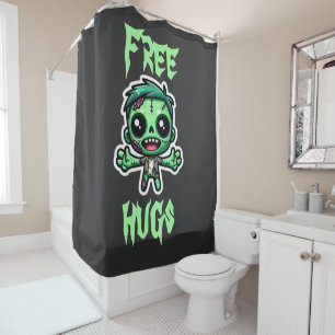 Cute, funny zombie shower curtain