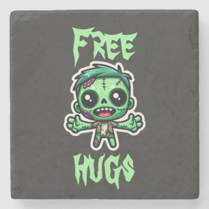 Cute, funny zombie stone coaster