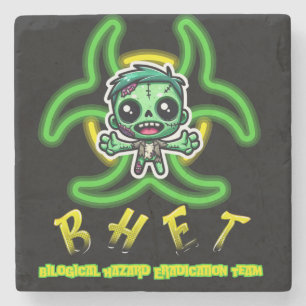 Cute, funny zombie stone coaster