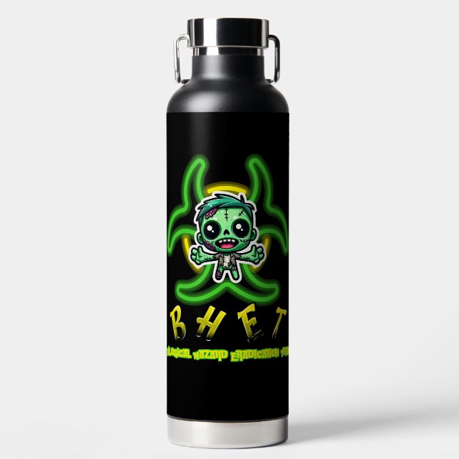 Cute, funny zombie water bottle (Front)