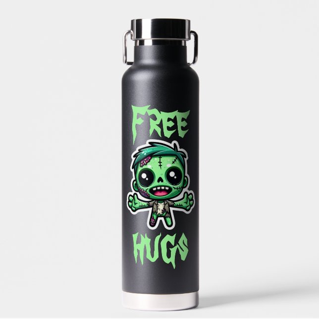 Cute, funny zombie water bottle (Front)