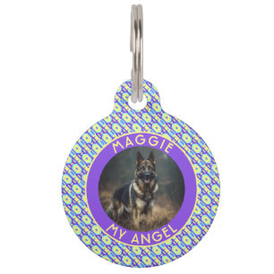Cute Fur Dad Gift Ethnic Pattern Pet Tag