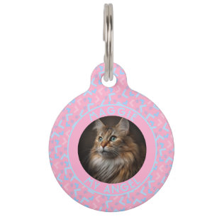 Cute Fur Dad Gift Memphis Pattern Pet Tag