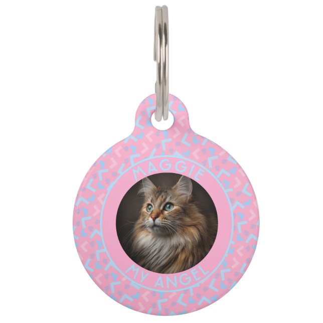 Cute Fur Dad Gift Memphis Pattern Pet Tag (Front)