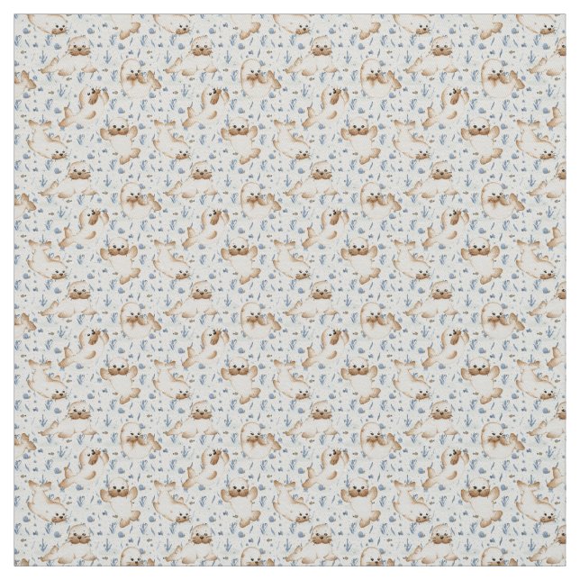 Cute fur seals fabric (Swatch)
