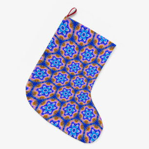 Cute Furry Flowers Pattern Large Christmas Stocking