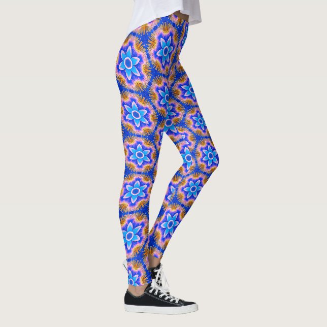 Cute Furry Flowers Pattern Leggings (Right)