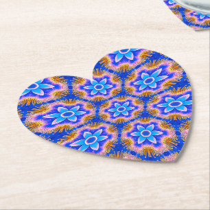 Cute Furry Flowers Pattern Paper Coaster