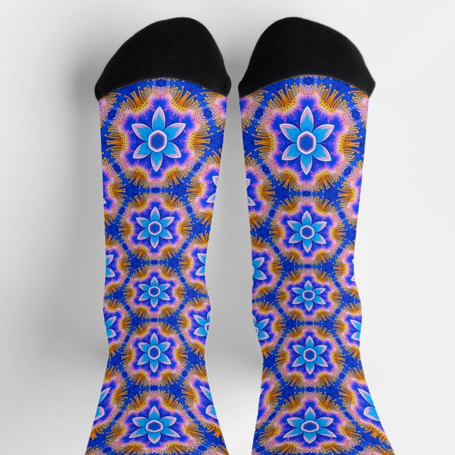 Cute Furry Flowers Pattern Socks (Top)