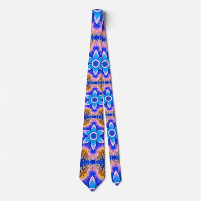 Cute Furry Flowers Pattern Tie (Front)