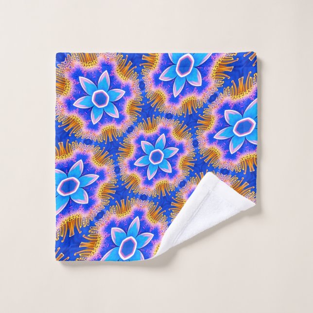Cute Furry Flowers Pattern Wash Cloth (Wash Cloth)