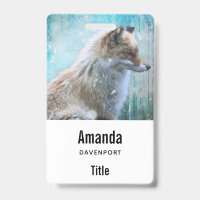 Cute Furry Fox on Blue Grunge Background