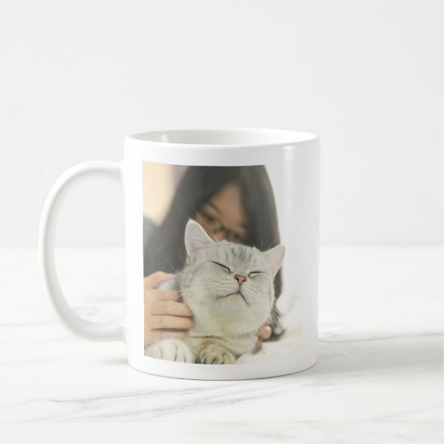 Cute Furry Friend Cat Lovers' Photo Mug (Left)