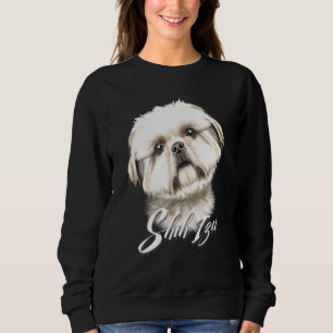 Cute Furry Shih Tzu Dog Serious Face Sweatshirt