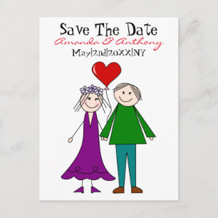 Cute future bride and groom announcement postcard