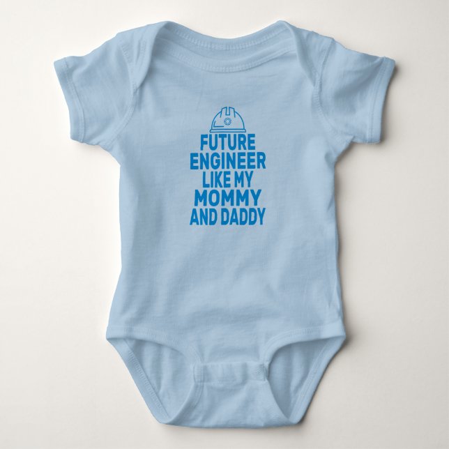 Cute Future Engineer Like My Mummy Daddy  Baby Bodysuit (Front)