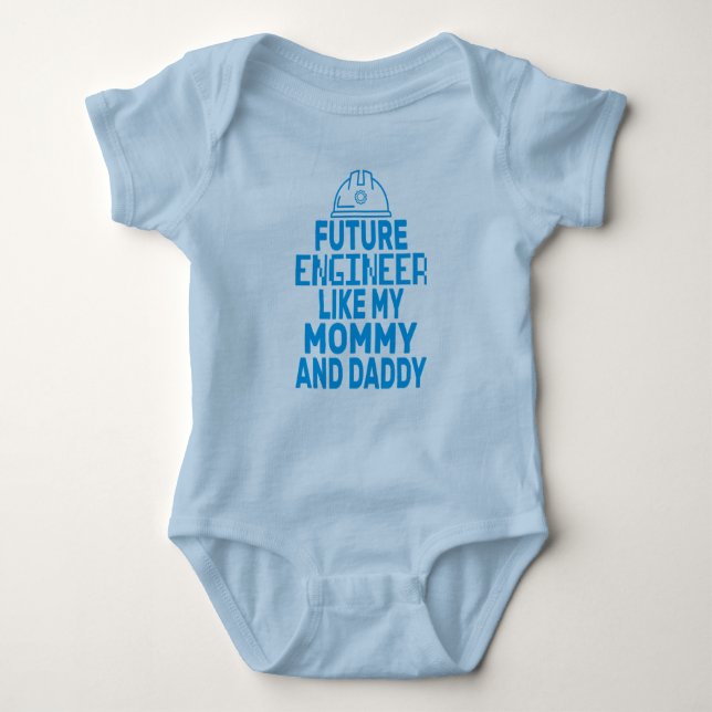 Cute Future Engineer Like My Mummy Daddy  Baby Bodysuit (Front)