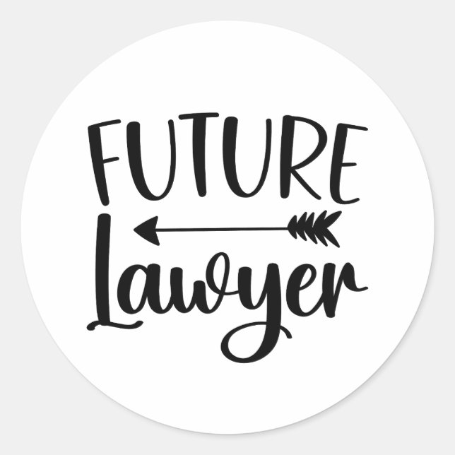 Cute Future Lawyer Law School Student Classic Round Sticker (Front)