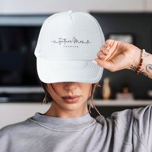Cute Future Mrs Script Heart Ring Custom Wedding Trucker Hat