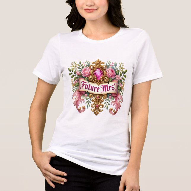 Cute Future Mrs. word art Wedding Tri-Blend Shirt (Front)