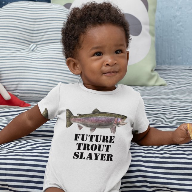 Cute Future Rainbow Trout Slayer Fishing Baby Bodysuit (Creator Uploaded)