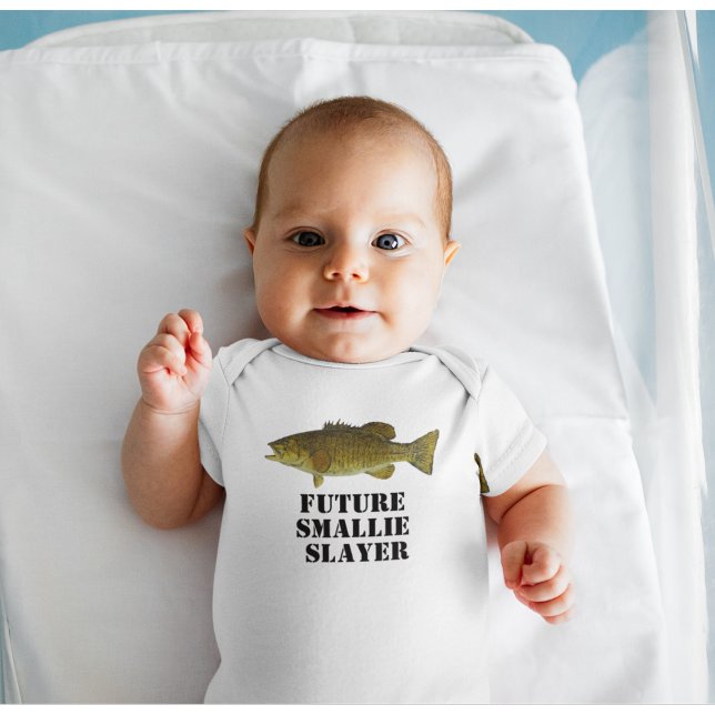 Cute Future Smallmouth Bass Slayer Fishing Baby Bodysuit (Creator Uploaded)