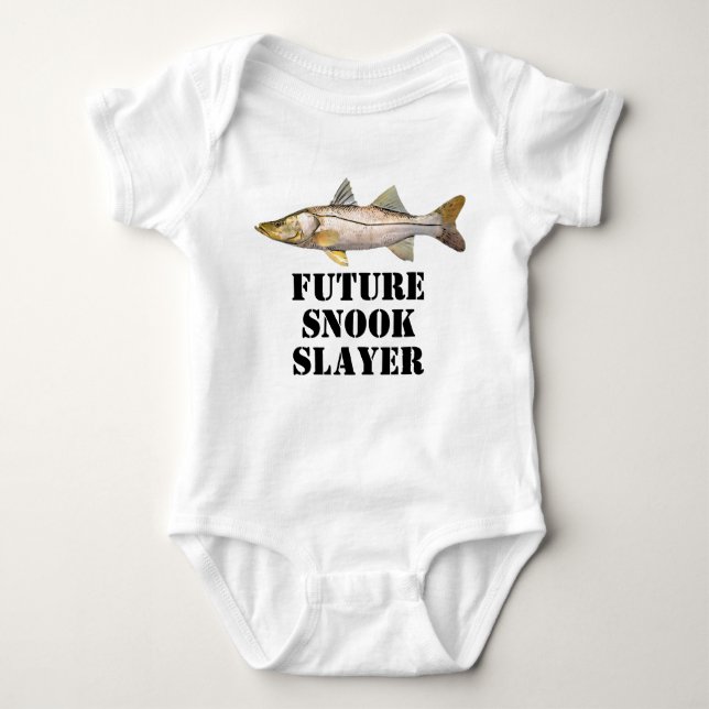 Cute Future Snook Slayer Fishing Baby Shirt (Front)