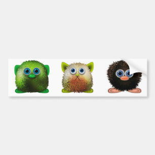 Cute Fuzzy Cartoon Character Art for All Bumper Sticker
