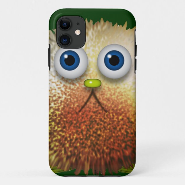 Cute Fuzzy Cartoon Character Art for All Case-Mate iPhone Case (Back)