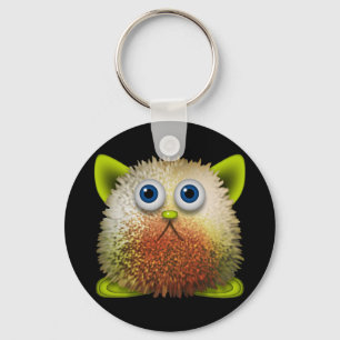 Cute Fuzzy Cartoon Character Art for All Key Ring