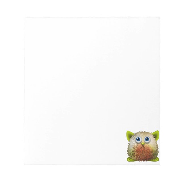 Cute Fuzzy Cartoon Character Art for All Notepad (Front)