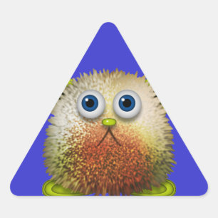 Cute Fuzzy Cartoon Character Art for All Triangle Sticker