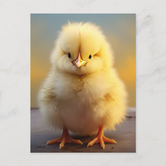 Cute Fuzzy Chick - Funny Farm Animals Postcard