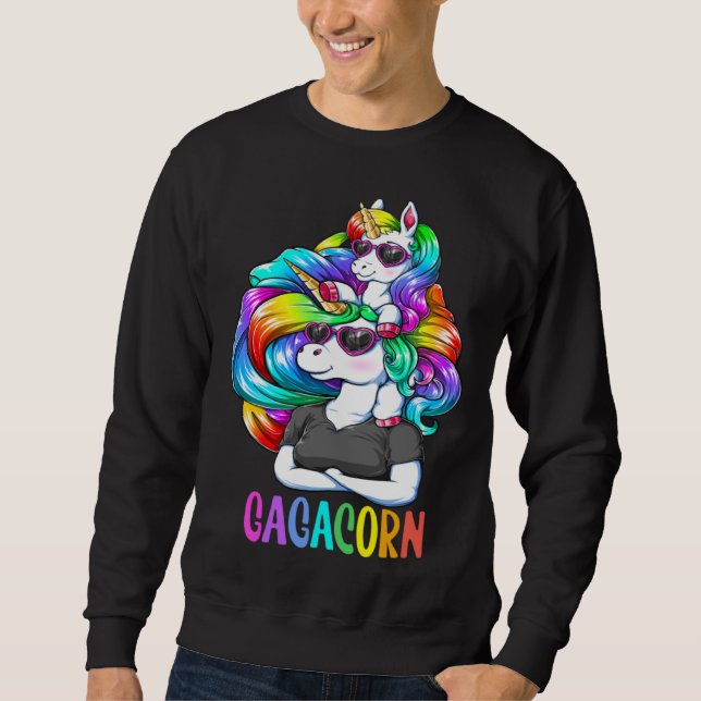 Cute Gagacorn Unicorn Costume Grandma Mom Mother s Sweatshirt (Front)