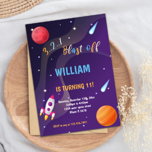 Cute Galaxy Theme for Girls Invitation