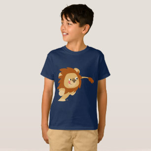 Cute Galloping Cartoon Lion Children T-Shirt