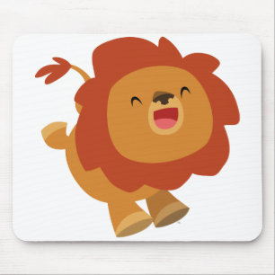 Cute Gamboling Cartoon Lion Mousepad