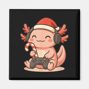 Cute Gamer Axolotl Christmas Design  Magnet