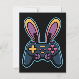 Cute Gamer Bunny Controller Easter Card
