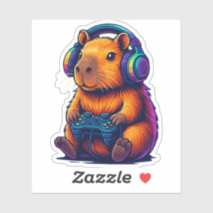 Cute Gamer Capybara — with Headset & Controller
