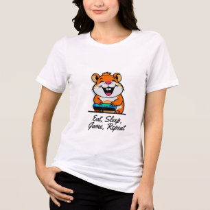 Cute Gamer Hamster with Funny Quote Tri-Blend Shirt