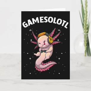 Cute Gaming Art For Men Women Kids Video Game Axol Card