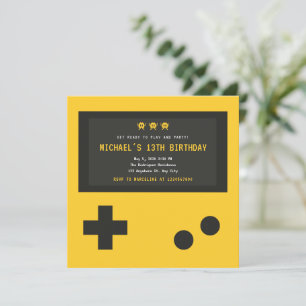 Cute Gaming Console Style Kids Birthday Invitation