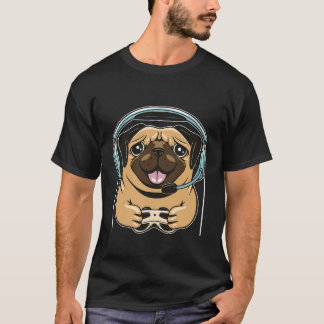Cute Gaming Dog Video Game Pc Computer Video Game T-Shirt