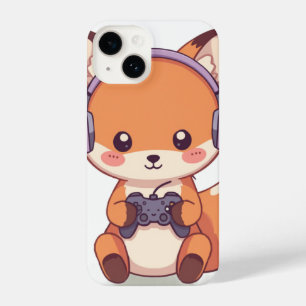 Cute Gaming Fox Sticker, Kawaii Gamer Animal, Fox  iPhone 14 Case