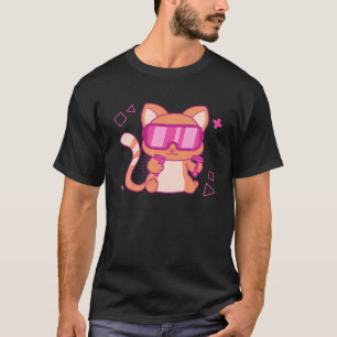 Cute Gaming Kawaii Cat - VR Headset Kitten Gamer T-Shirt