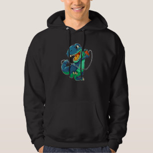 Cute Gaming Rex Dinosaur Playing Video Games Boys Hoodie