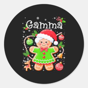 Cute Gamma Gingerbread Family Matching Christmas C Classic Round Sticker
